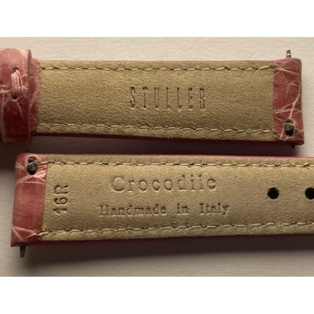 16mm Pink Crocodile Grain Stuller‎ Watch Band